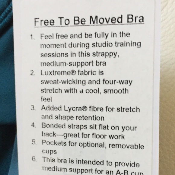 NWT DKUB LULULEMON FREE TO BE MOVED BRA - - BLUE - Picture 4 of 7